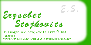 erzsebet stojkovits business card